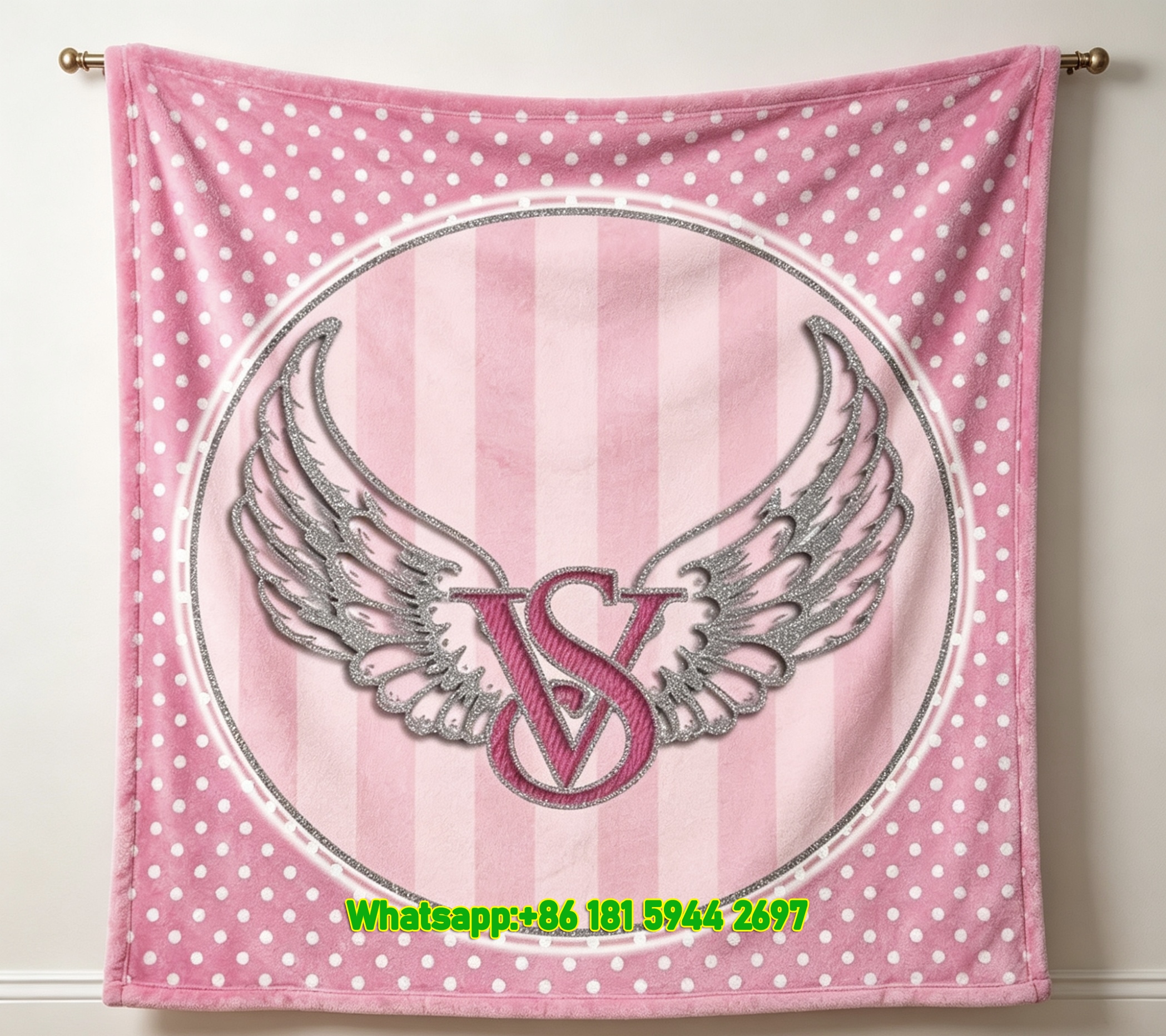 Victoria's Secret VS Wing Flannel Fleece Throw Blanket V016